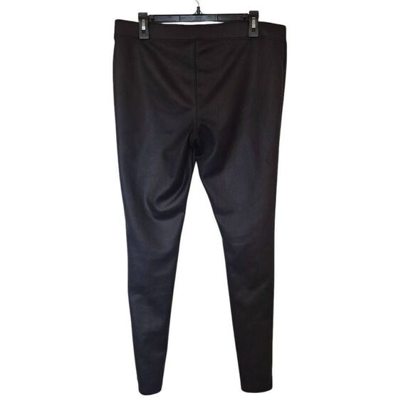 Express Women's Black Poly/Spandex Faux Leather High Waist Leggings - Picture 2 of 8